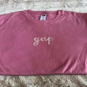 GAP Pink Embroidered Logo Top